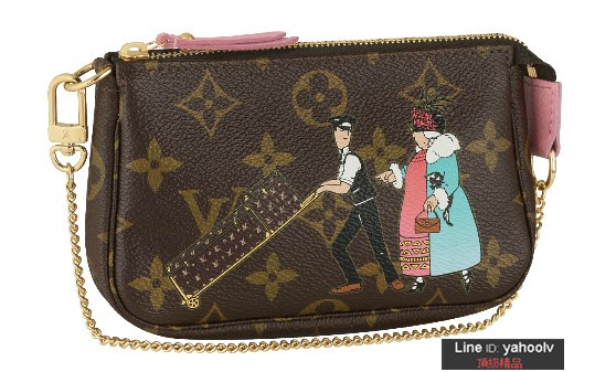 lv mini Pochette Accessoires 卡通畫小包包 m60290 老花