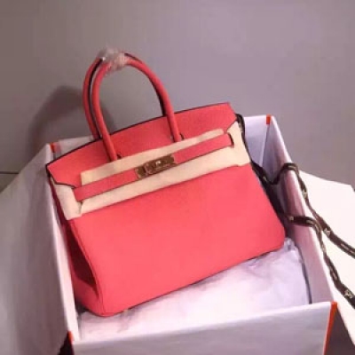 H5235-U5 唇膏粉 Hermes  鉑金Birkin   經典原版進口Togo皮    金銀扣現貨   蠟線縫紉