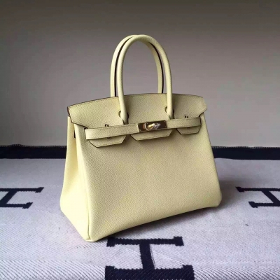 Birkin30c?m Epsom 1Z 小雞黃 jaune poussin 柔和的淡黃色 最最適合這季節了 金扣 現貨