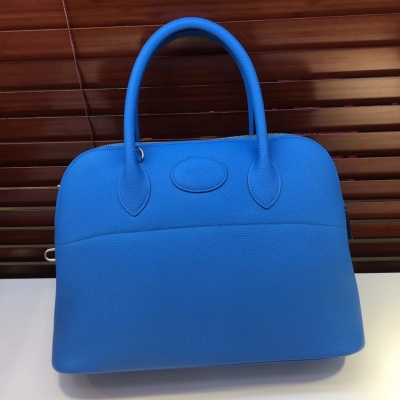 Hermes 寶萊包 進口小牛皮 非常休閒時尚的一款拉鍊包 31cm