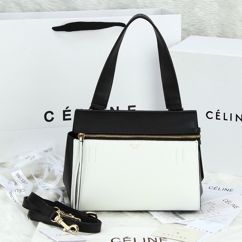 690352-黑配白 Celine/賽琳拼色 早春新款edge拼色女包 (達人必備)