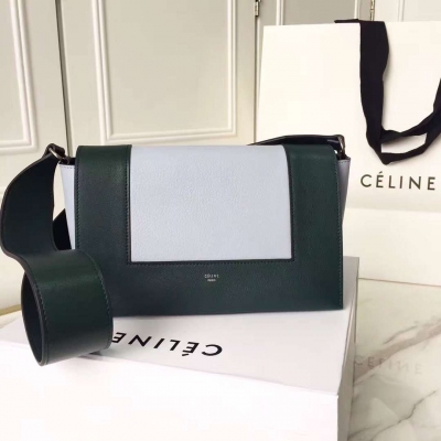 CELINE FRAME BAG 亮澤光滑帶紋路小牛皮肩背包 可斜挎做胸包 簡約不簡單 又一款爆款 今年不可或缺 尺寸：25*9*14（肩帶長度81cm）