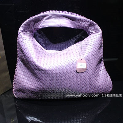 Bottega Veneta小羊皮編織女包 寶緹嘉50CM手提單肩女包 5092粉紫