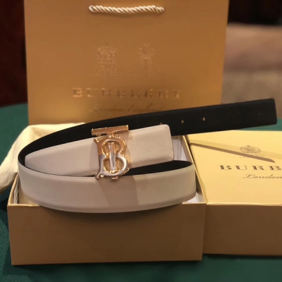 Burberry巴寶莉皮帶 女士兩面雙用專屬標識圖案皮革腰帶 3.0cm