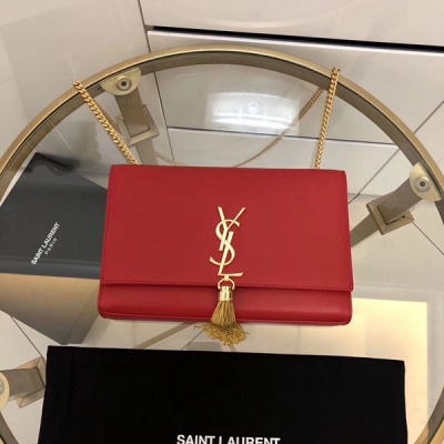 YSL Yves Saint laurent聖羅蘭 kate 中號 南非皮鏈條包.搭配內裡鹿皮、進口邊油.很美.很精緻.夏天小包不可少哦！尺寸 24cm