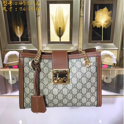 【Gucci古馳】Gucci新款。市場頂級獨家控貨，專櫃品質 採用進口牛皮，原廠五金！精緻做工。獨家實物拍照 品質如圖可見。型號: 498156尺寸：寬26*高18*側寬10