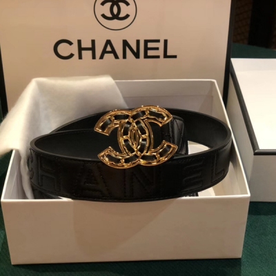 Chanel香奈兒皮帶 小香女款腰帶進口牛皮搭配雙C扣3.0cm