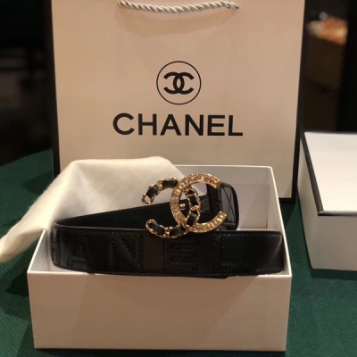 Chanel香奈兒皮帶 小香女款腰帶進口牛皮搭配鑽扣3.0cm