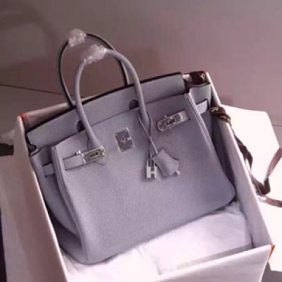 H5235-J7亞麻藍 Hermes  鉑金Birkin   經典原版進口Togo皮    金銀扣現貨   蠟線縫紉