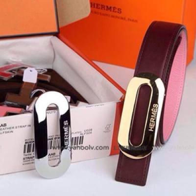 Hermes 夏季糖果拼色腰帶 愛馬仕專櫃品質原版牛皮橢圓扣女士皮帶 兩色 KPH0333-KSJ