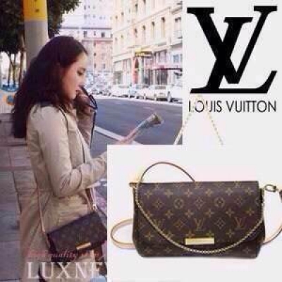 LV FAVORITE 經典LOGO手拿長肩背帶兩用晚宴包大號 m40718