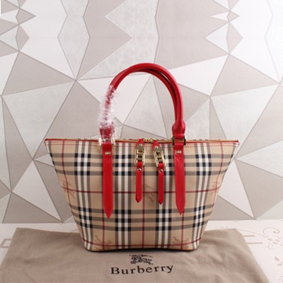 巴寶莉Burberry 女包小號格子手提包托特包 經典戰馬格子女士背包 KP39032341