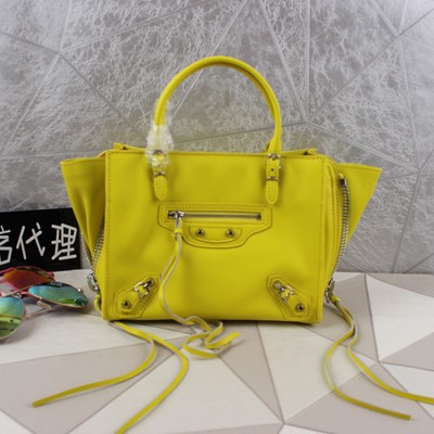 2014年巴黎世傢balenciaga新款 原版小羊皮迷你女包 24CM BL428黃色