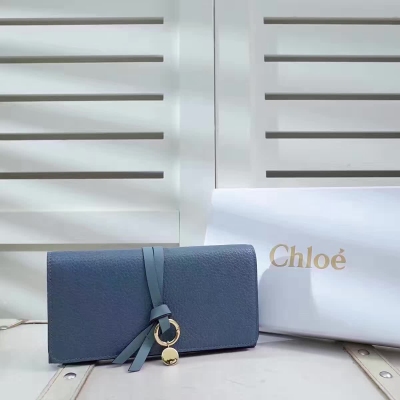 Chloé 3P0709【藍色】原版牛皮多功能兩拆長夾包感細膩舒適柔軟特定五金圓圈小吊牌可自由拆卸掛件飾品尺寸19.5x10x3