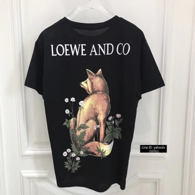 羅意威LOEWE18春夏狐狸鮮花印花男女同款T恤 原版購入打版 SML XL