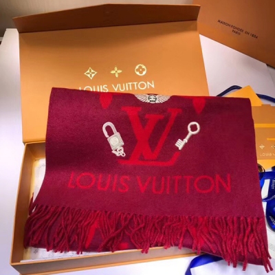 LV路易威登圍巾 REYKJAVIK羊絨圍巾/小披肩 Louis Vuitton 經典logo 精美刺繡貼飾底端42x180cm 100%CASH MERE