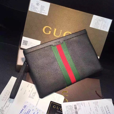 【全套包裝】Gucci 2015專櫃同款搭配專櫃原版禮盒禮品袋 原單進口海關貼 二維碼發票齊全頂級原版頭層牛皮搭配原版裡布高端槍色