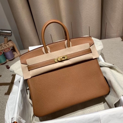 HERMES愛馬仕 Birkin 25cm Togo 37金棕 金扣