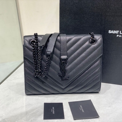 YSL Yves Saint laurent SLP聖羅蘭 專櫃最新款出貨 魚子醬採用頂級南非進口牛皮亞魚子醬紋，經典才是永恆！超乎想像的百搭，做工細節都無可挑剔，型號：2824，尺寸：24cm