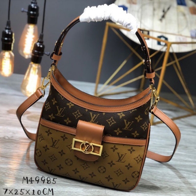 LOUIS VUITTON LV路易威登 頂級原單 HINA 早春系列 M49985 手提購物袋 肩帶長約98CM 斜挎 尺寸：27×25×10CM