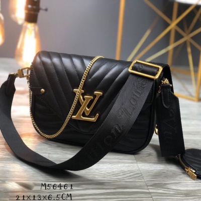 Louis Vuitton LV路易威登 頂級原單 新款 M56461 黑色 Multi Pochette New Wave手袋 尺寸:21×13×6.5CM