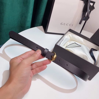 GUCCI古馳皮帶 正版開模2.0cm gg針扣女士簡約腰帶