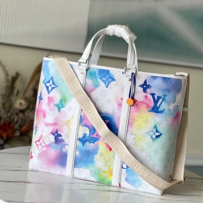 LOUIS VUITTON LV路易威登 頂級原單 M45755 Virgil Abloh 回望 1974 年 Week-End 都市包，推出 New Tote 大號手袋。Monogram Water