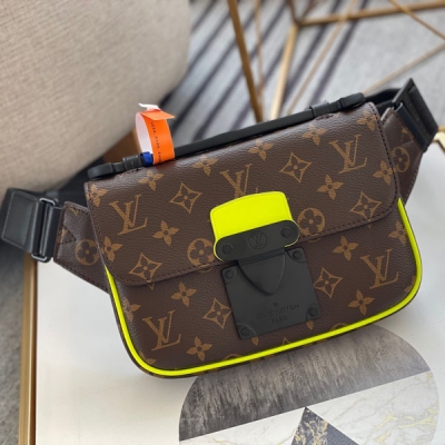 LOUIS VUITTON LV路易威登 頂級原單配套盒子禮品袋 M45864黃 此新款 S Lock Sling 手袋配有以路易威登傳統硬箱鎖扣為靈感的磁吸鎖扣Monogram Macassar 尺