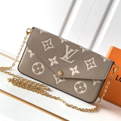 LOUIS VUITTON LV路易威登 M61276 M69977 M80498本款 Pochette Félicie 鏈條包為 Monogram Empreinte 皮革描繪 Monogram 印