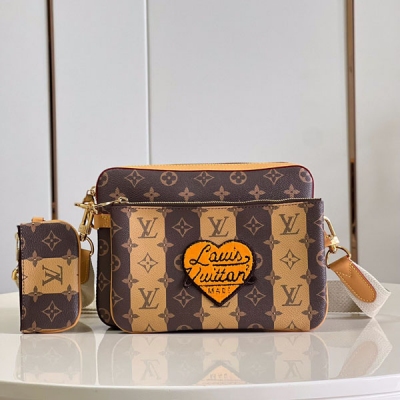 LOUIS VUITTON LV 路易威登 M45965老花 TRIO 郵差包 Virgil Abloh 與日本設計師 Nigo 再度合作 為 NIGO x 路膠囊列打造 Trio 郵差包 靈活設計擁