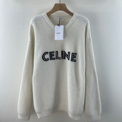 Celine 瑟琳 秋冬新款字母毛衣黑白的經典配色 亮眼的視覺效果衝擊力 又是一款高街范兒時尚百搭款 男女同款 SML