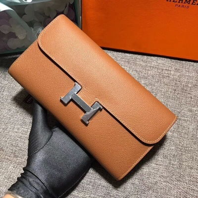 Hermes愛馬仕 constance wallet epsom 大H扣手拿包