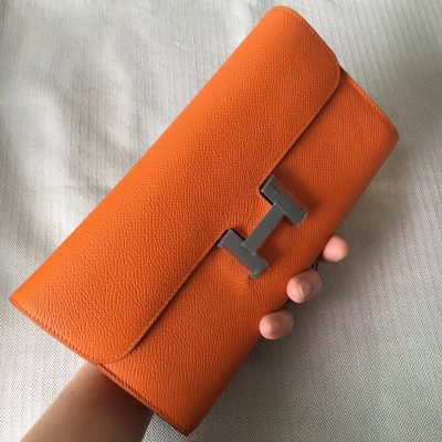 Hermes愛馬仕 constance wallet epsom 大H扣手拿包