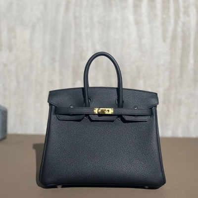 Hermes愛馬仕 Togo 黑色 Birkin BK 鉑金包 25cm 金扣