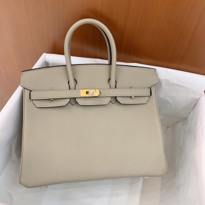 Hermes愛馬仕 山羊 瀝青灰 Birkin BK 鉑金包 25cm 金扣