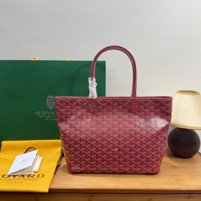 Goyard戈雅 原單貨 獨家包裝 GOyard Artois手提包，採用更為挺括的特殊帆布面料，全縫製拉鍊更突出日常實用性，Artois是唯一一款特有的紅線雙縫合設計，原版購入開發,兩個尺寸，小號:袋口40cm底長30cm高25cm寬14